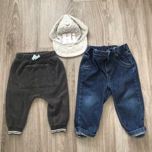 3 pack pants and hat